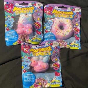 ORB Mocheez Treatz Donut, Bear and Paw Squishies Bundle of (3) New